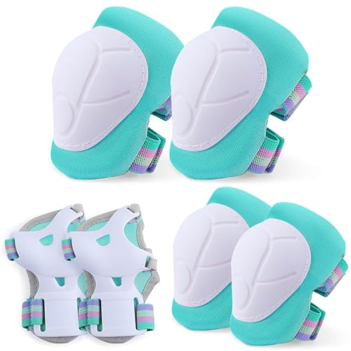 Kids Sports Protective Gear Set, Wrist Guard Knee Elbow Pads for Children with Mesh Bag for Skateboard, Biking, And Outdoor Multi Sports