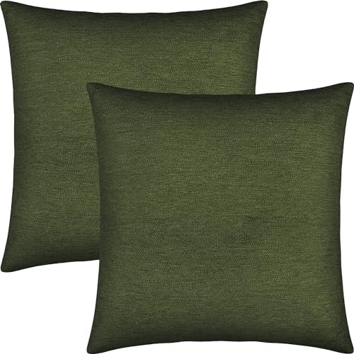 Erwin Müller Kissenhülle York 2er-Pack Chenille grün Größe 40x40 cm