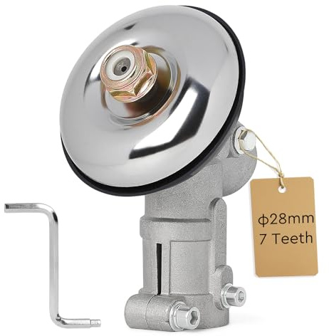 EFUTURETIME Freischneider Zubehör 7 Zähne 28mm Getriebekopf Universal Winkelgetriebe Motorsense Rasentrimmer Ersatzteile