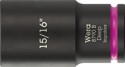 Wera 8790 B Impaktor Deep Bussole con attacco da 3/8, 15/16 x 63 mm