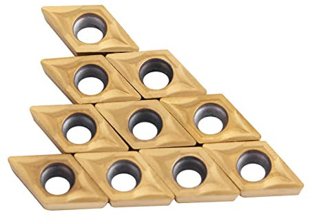 Spacnana 10pcs CNC Carbide Inserts Cutter Lathe Tool with Box for Metal Surface Finishing Suitable for Steel and Stainless Steel