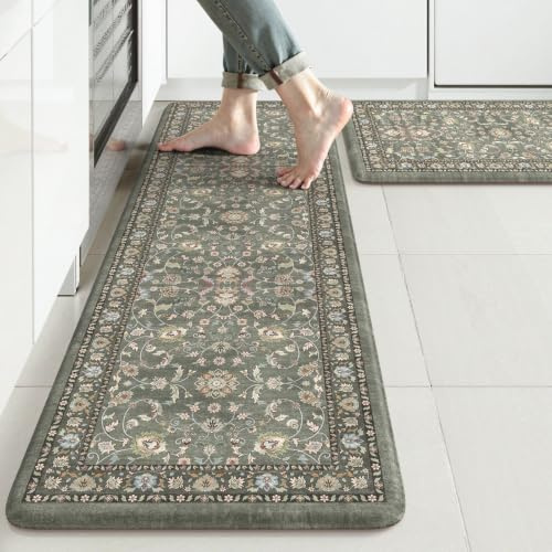 KIMODE Kitchen Mats for Floor Cushioned Anti Fatigue,Kitchen Rugs Sets of 2