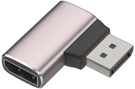 Adaptador 8K DisplayPort 1.4 de 90 grados en ángulo recto macho a hembra, conectores verticales, convertidor en forma de L, adaptador DisplayPort para cámara