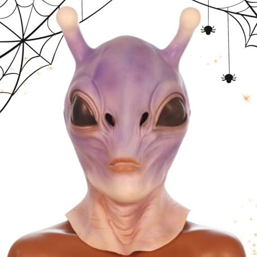 Alien Mask | Heltäckande huvudmasker, realistiska 3D-tillbehör feststöd herr dam vuxen scen hemsökt karneval