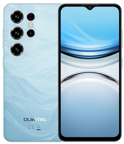 OUKITEL C2 Handy Ohne Vertrag - 16GB(4+12)+64GB /1TB Smartphone Ohne Vertrag Android 14, 6,52 Zoll Bildschirm 5000mAh Handy Günstig, 13MP+5MP Kamera, 4G Dual SIM/Face ID/GPS/3.5mm Jack, Blau