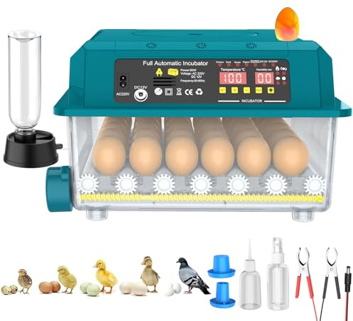 Incubadora Automática de Huevos 36 Huevos, Incubadora de Huevos con 5 Modos Preestablecidos, Volteado Automático de Huevos y Control de Humedad, Luz de Comprobación de Huevos, Incubadoras para Pollo