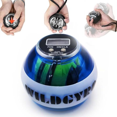 Gyroscope Ball, Torque Ball with Counter - Auto-Start Wrist Power Exerciser, Forearm Strengthener, Hand & Finger Strength Trainer with LED Lights
