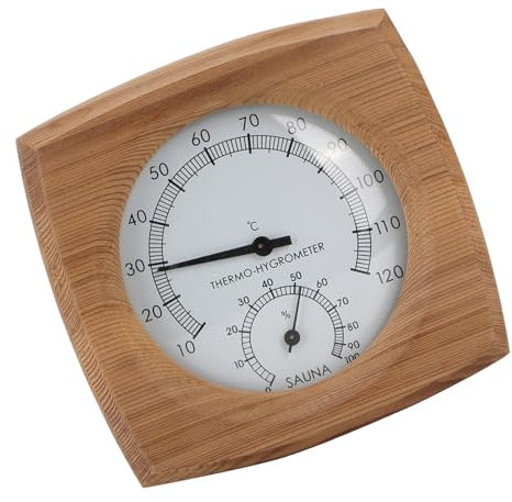 Fdit 2-In-1Sauna Température Cèdre Bois Thermomètre Hygromètre Thermo-Hygromètre Accessoires De Sauna