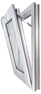 ECOPROF Kipp - Kellerfenster | Kunststoff Fenster | Gartenhaus Fenster | Maße: 50x80 cm (500x800 mm) | Farbe: Weiß | 70mm Profil