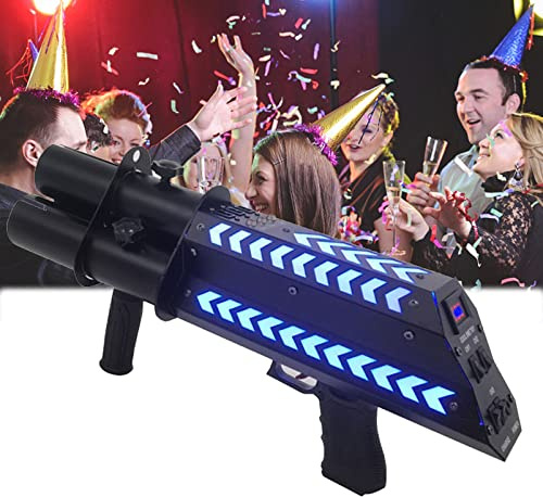 ANUU Canon à Confettis Électrique Portatif - Lanceur à LED pour Effet de Scène - Halloween, Noël