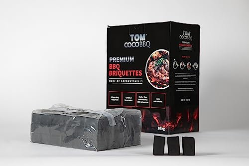 Charbon de Noix de Coco Tom - BBQ Briquettes - Boîte 10 KG – Qualité Premium