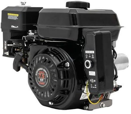 DeeDuud Moteur à essence 7,5 CV, moteur kart 4 temps 212 cc avec démarrage électrique Pull Start pour compresseur, scarificateur, tondeuse, pompe générateur nettoyeur haute pression Gokart