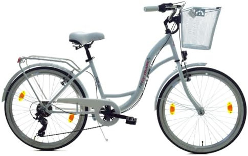 T&Y Trade 24 Zoll Kinder City Mädchen Fahrrad Mädchenfahrrad Rad Bike Beleuchtung STVO Reflex Weiss Weiß 6 Gang
