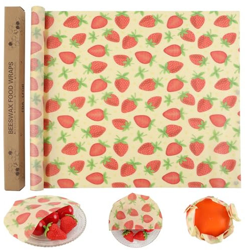 GmeDhc 1 Roll of Beeswax Cloths, Wax Paper for Food, Reusable Beeswax Cloths for Wrapping, Food, Cheese Bread, 100 x 33 cm