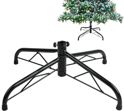 SULOLI Base per Albero di Natale,40 cm,Supporto Verde per Albero in Metallo,Foro Diametro 22mm,Supporto Gomma per Decorazioni Natalizie