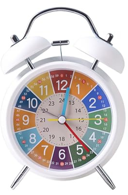 Reloj despertador con doble campana con movimiento silencioso, reloj despertador mecánico con luz nocturna para personas que duermen pesadas, doble campana