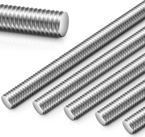 Dayalo 6 barre filettate M16, asta filettata M16 x 100 mm, in acciaio inox A2 V2A, barre filettate con filettatura metrica totale, perno con classe di resistenza 4,8, DIN 976