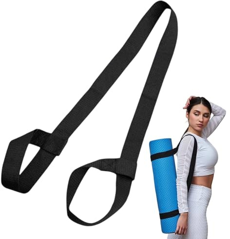 CERCTLA Yoga Mat Straps for Carrying, Yoga Mat Carrying Strap Sling, Black Yogas Mats Straps for Women and Men (Mats Not Included)