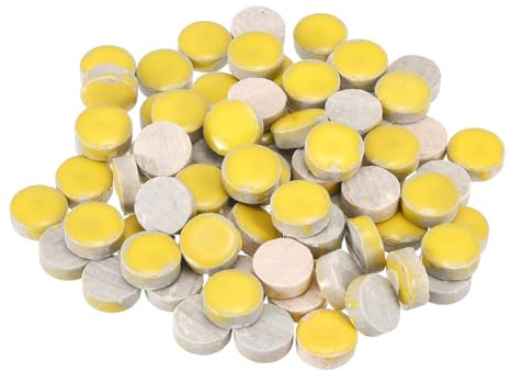 QUARKZMAN 200g Piastrelle Mosaico Ceramica Per Artigianato All'Ingrosso, Piastrelle Ceramiche Rotondo Gialle Per Kit Mosaico Giardino Pietre Passo Sottobicchieri