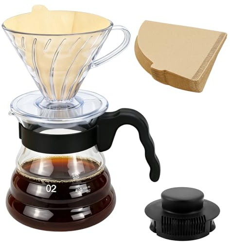 QIQN Kaffee Filter Set Pour Over Kaffeebereiter 700ml