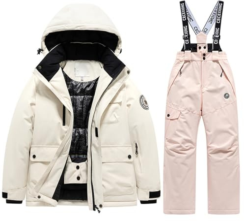 Generisch - Tuta da sci invernale per ragazzi e ragazze, calda tuta da neve termica, ideale per attività sportive in condizioni climatiche fredde, Colore: rosa., 8-9Years