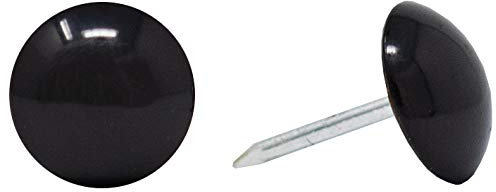 ComfortStyle Premium Upholstery Tacks, Nailhead Decorative Trim for Furniture, 7/16-inch Diameter (100, Black)