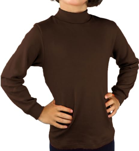 KLOTTZ POLO44 - Camiseta Carnaval Manga Larga niños Fabio Halloween. Polo Cuello semicisne e Interior Afelpado. Niñas Color: Marron Talla: 4 años