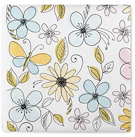 Sovie HOME Serviette NIKITA, PASTELL, Linclass® Airlaid, 40x40cm, 12 Stück, 1/4 Falz, verspieltes Schmetterlingsdesign in Pastelltönen für festliche Tischdekoration