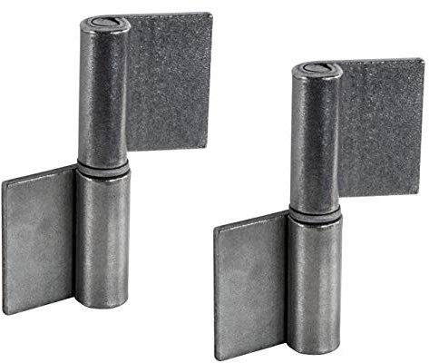 Gedotec Charnière de porte à souder - métalliques | Hauteur = 80 mm | DIN à Gauche | Charnière robuste pour portail de jardin et machines | charnière de porte pour portails en acier - 2 pièces