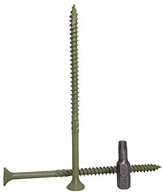 (Lot de 80 pièces) - Vis de finition verte anti-corrosion, tête fraisée, Torx, 5,0 x 100 mm, pointe de type 17 - vis d’extérieur pour terrasse en bois