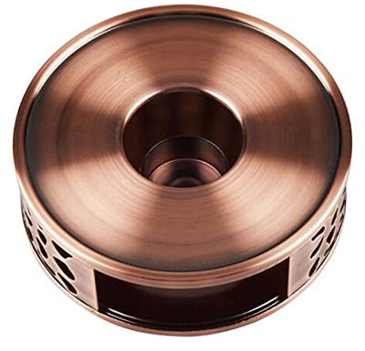 Hsthe Sea Tea Warmer for Teapot,Tea Coffee Warmer Stainless Steel with Tea Light Holder Tea Base, Tea Cosy, Coffee Cosy, Tea Light, Suitable for All Teapots, Copper Colour