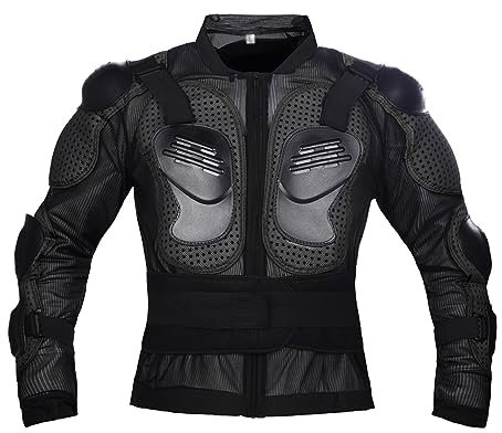YuanDiann Protektorenjacke Schutz Motorrad Protektorenhemd Jacke Armour Skateboarding Ski Fahrrad Motorcross Racing Schwarz XL