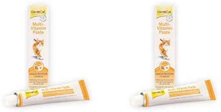 GimCat Multi-Vitamin Paste - Gesunder Katzensnack aktiviert Abwehrkräfte und stärkt das Immunsystem - 1 Tube (1 x 50 g) (Packung mit 2)