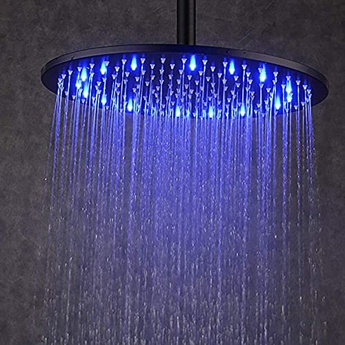 shower head Rainfall Shower Head LED 12 inch RoundHigh Pressure Rain Showerhead Shower Head Top Spray for The Ultimate Shower Experience shower