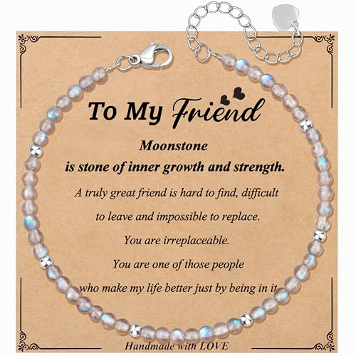 JoycuFF Best Friend Birthday Gifts For Women, Mothers Day Friendship Gifts For Best Friend Woman, Christmas Ideas Present Bestie Moonstone Bracelet