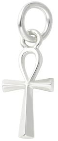 SUGARKITTEN LONDON Ciondolo con charm piccolo in argento Sterling, croce ansata egiziana, 19mm