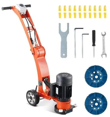 Pulidora eléctrica de suelo de concreto, 1.7 HP 1300 W 1720 RPM, ideal para superficies de piedra de granito y mármol