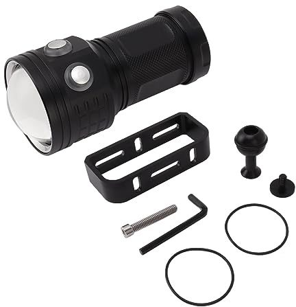 Lampada subacquea 10000lm, IPX8, impermeabile, professionale, 100 m, luce rossa blu, molto luminosa, robusta e versatile, ideale per immersioni, campeggio, pesca