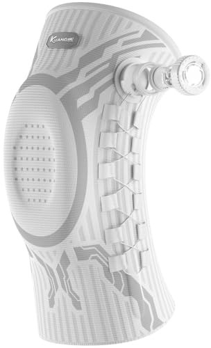 Kuangmi Genouillère réglable à bouton rotatif – Soulage les douleurs articulaires et offre un soutien optimal pour le sport, l’arthrose, la rééducation et l’usage quotidien,WLL