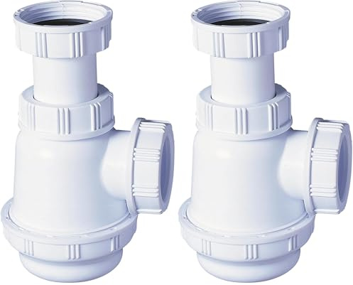 Wirquin 30723130 Siphon de lavabo et lave-mains à culot court, blanc (Lot de 2)