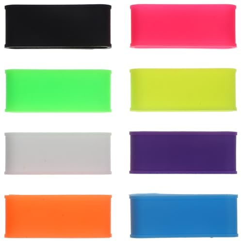 Veemoon Lot de 8 Anneaux Antidérapants en Silicone Multicolores, Fins et Réutilisables, pour Poignées de Raquettes de Tennis, Badminton et Squash – Accessoires de Sport Couleur Aléatoire