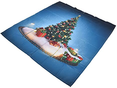 Yusat Cortinas navideñas, cortina para sala de estar, árbol de Navidad, estampada, cortina opaca para sala de estar, individualidad, cortina opaca para decoración navideña (170 x 200 cm)