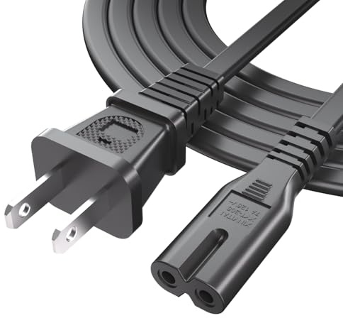 Superer Printer Power Cord Cable Fit for HP OfficeJet Pro, Envy, DeskJet Series, for Canon PIXMA MG MP MX Series, Epson Workforce, Stylus, Ecotank Printers 2 Prong Replacement, ETL Listed