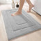 DEXI Badteppich rutschfeste,weicher Badezimmerteppich Wasserabsorbierend Badematte maschinenwaschbar Badvorleger für Dusche,Badewanne und Toilette, Hellgrau, 40 x 60 cm