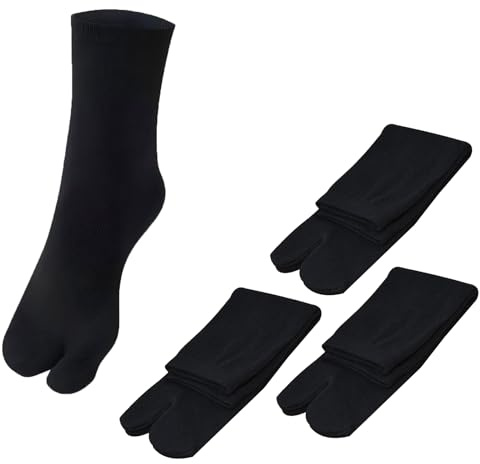 SUNTRADE 3 Pairs Japan Tabi Socks Split 2 Toe Sandals Ninja Slipper Japan Kimono Cotton