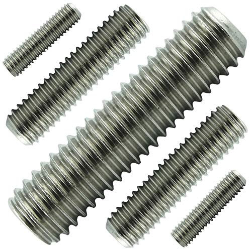 Tornillos prisioneros M10 x 130 mm (50 unidades) – Acero inoxidable VA A2 V2A – Tornillo prisionero con cabeza cónica y hexágono interior – DIN 913 – ISO 4026 | AGBERG