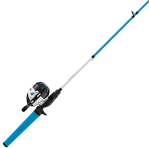 Zebco Roam Spincast-Rolle und Angelruten-Kombination, 1,8 m Fiberglas-Rute mit ComfortGrip-Rutengriff, Ganzmetall-Angelrolle mit Soft-Touch-Griffknöpfen, 30, blau, 2-teilig