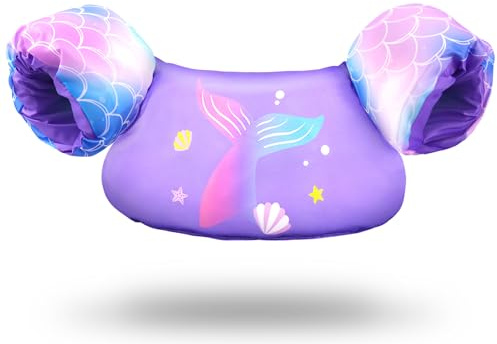 OSHYLE Braccioli di Sicurezza per Piscina Galleggiante per Nuoto Accessori per Bambini con Motivo Cartone Animato, ausilio per Imparare a Nuotare, Galleggiante (Mermaids)