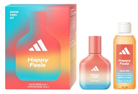 Adidas, Confezione Regalo Donna Vibes Happy Feels Eau de Parfum 30 ml + Gel Doccia 100 ml
