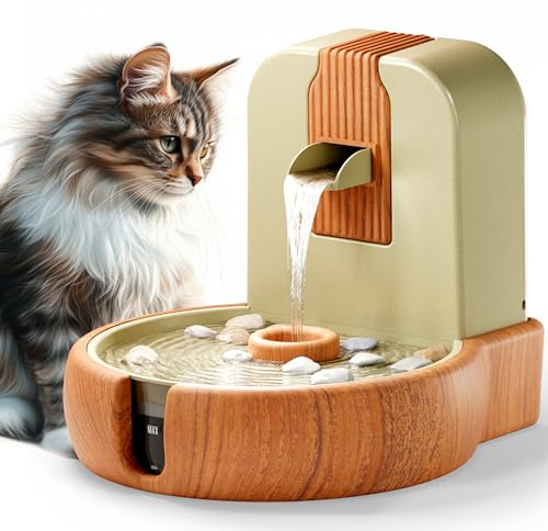 Cat Water Fountain – Eco-Friendly Zen Cat Fountain with Feng Shui Design, Splash-Free, Easy to Clean, Premium Filtration, Water Fountains for Cats Indoor, Great Cat